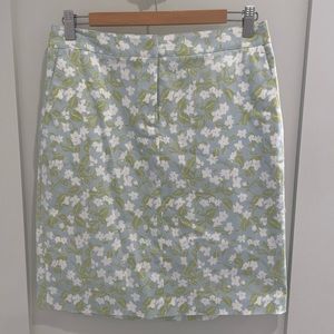 Floral Print Skirt in Blue and Green